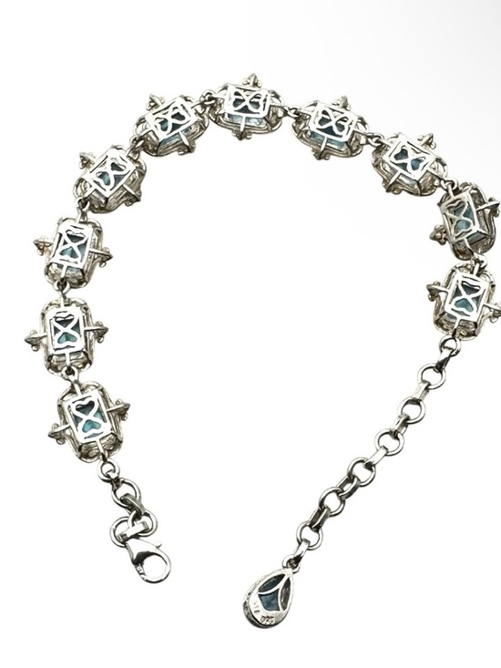 Chuck Clemency STS Blue Topaz Sterling Silver Bracelet - Picture 3 of 5